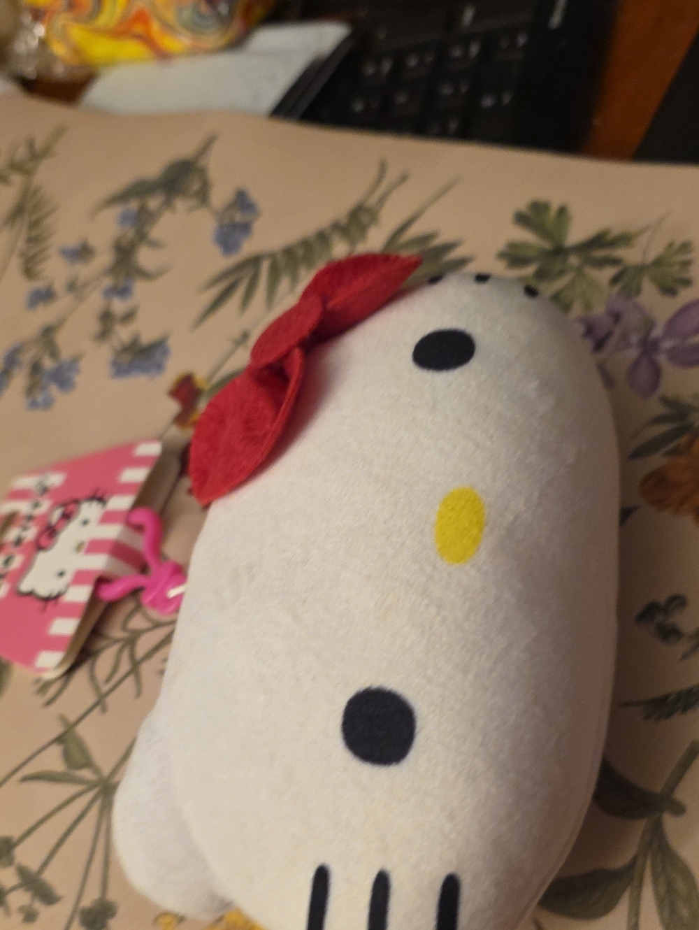 Hello Kitty White Plush with Red Bow and Yellow Nose